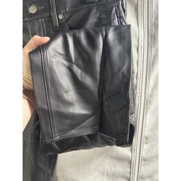 J.‎ Crew Faux Leather Straight Leg Pants Size 29 Sleek Black Pleather High Rise - Picture 5 of 9